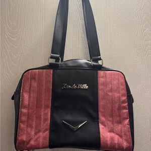 Lux de Ville Black and Pink Shoulder Bag